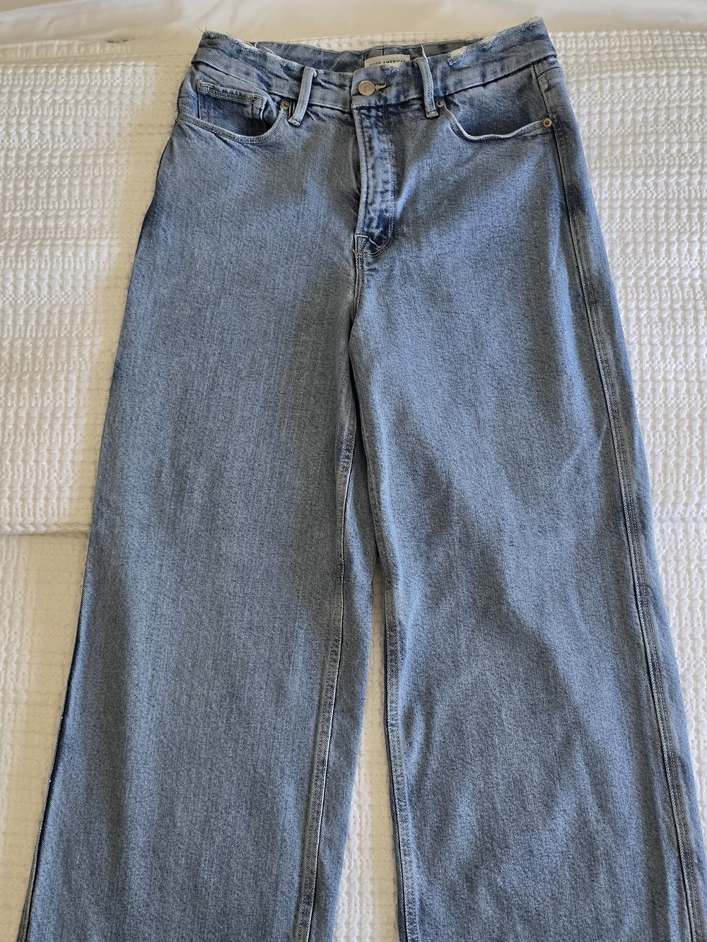 Good American Soft Tech Good Skate Crop Wide Leg Jeans